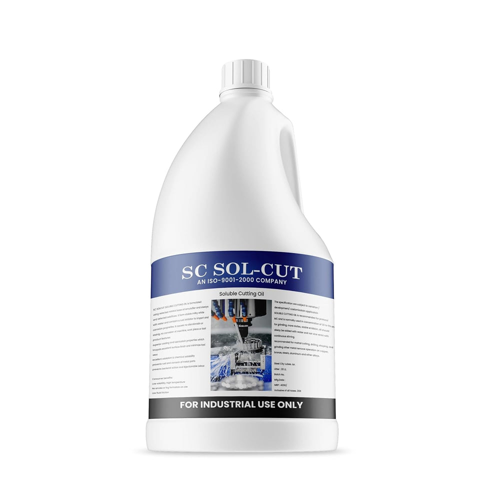 SCL Steel City Lube Soluble Cutting Oil | Metal Working Fluid Advanced Metalworking Lubricant for Cutting and Grinding Machine (1L Bottle)