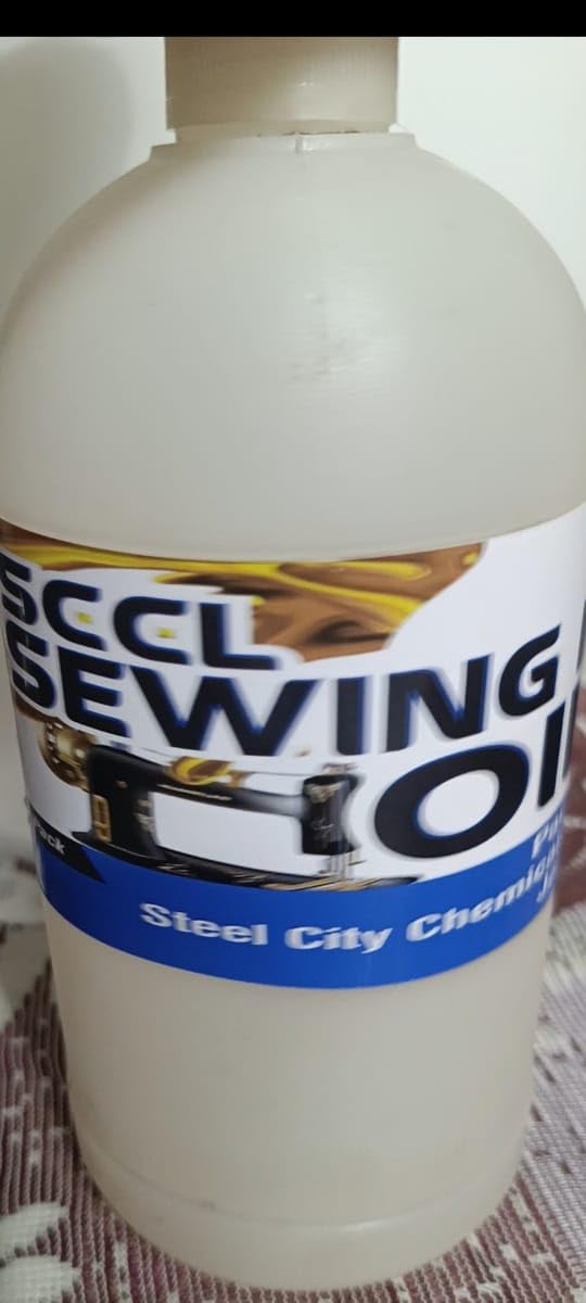 SCL Steel City Sewing Machine Oils, 1 Litre Oil Dispenser Sewing Machine Plastic Bottle with Long Angled Spout for Car/Bike/Kitchen/Sewing Machine