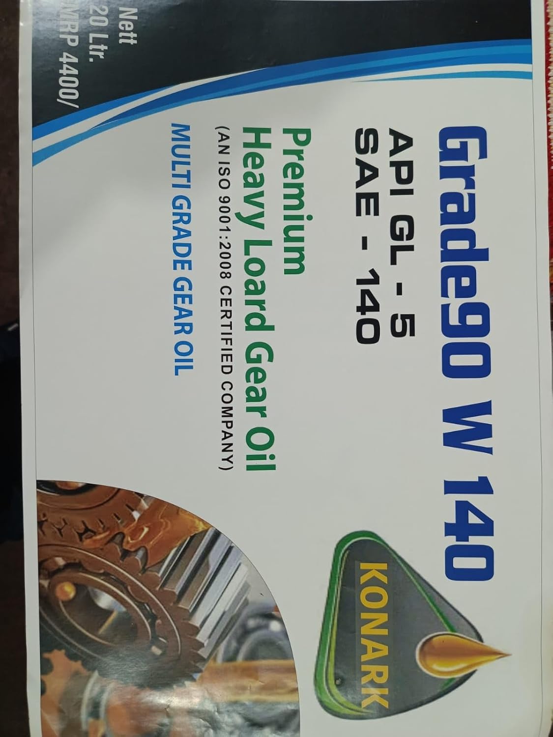 SCL Steel City Gear Oil 90W 140, HEAVY DUTY GEAR OIL, SAE 140 Gear Oil for All Vehicles (20 Litre)