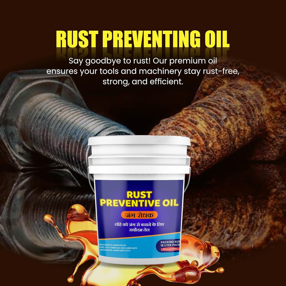 SCL Steel City Lube Rust Preventive Oil, for Ball Bearings, Bikes, Gardening Tools, Factory Machines All Type of Iron Tools,18 Litre