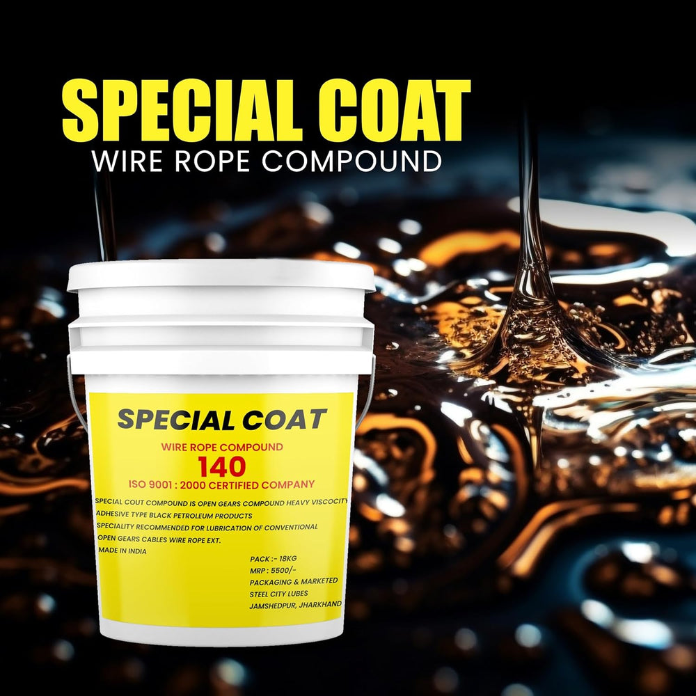 SCL Steel City Lube Wire Rope Cardium Compound Packing, Gear Compounds Heavy Viscous, Adhesive - Cardium Compound 18 kg Bucket for Crane Wire Ropes