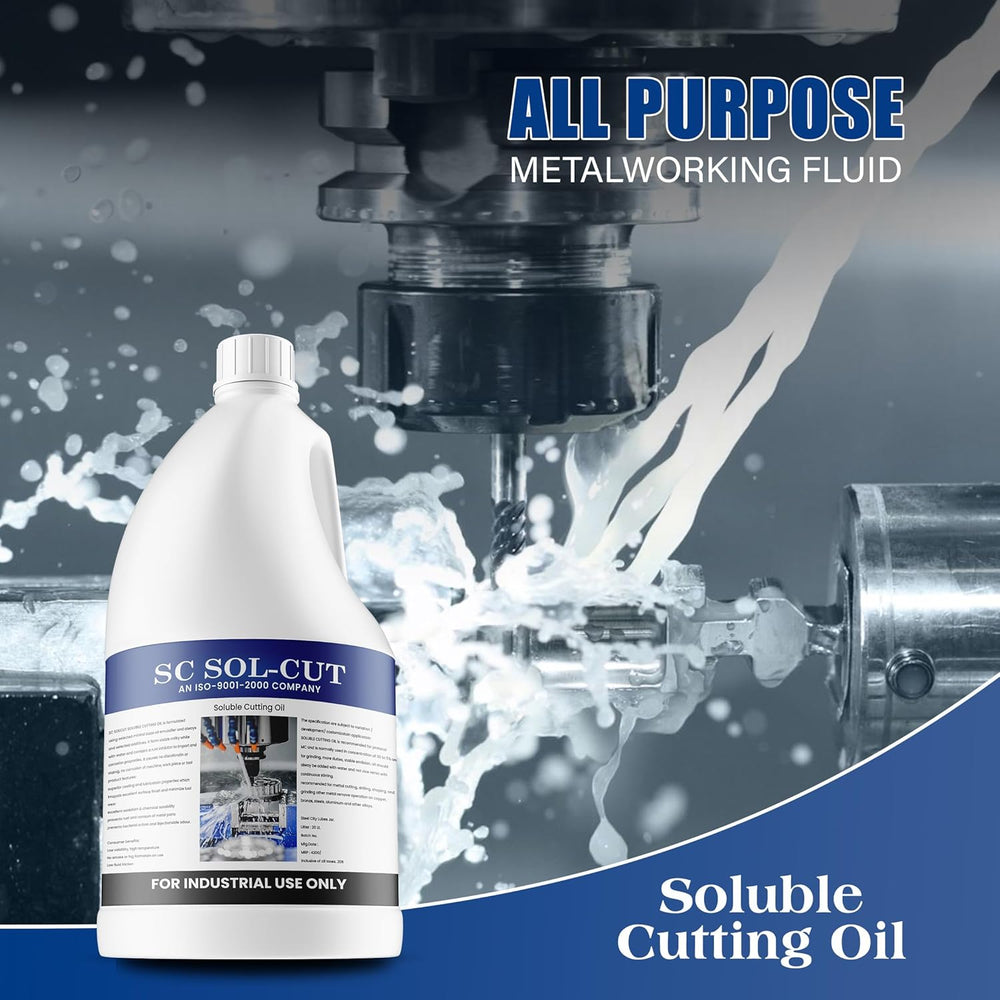 SCL Steel City Lube Soluble Cutting Oil | Metal Working Fluid Advanced Metalworking Lubricant for Cutting and Grinding Machine (1L Bottle)