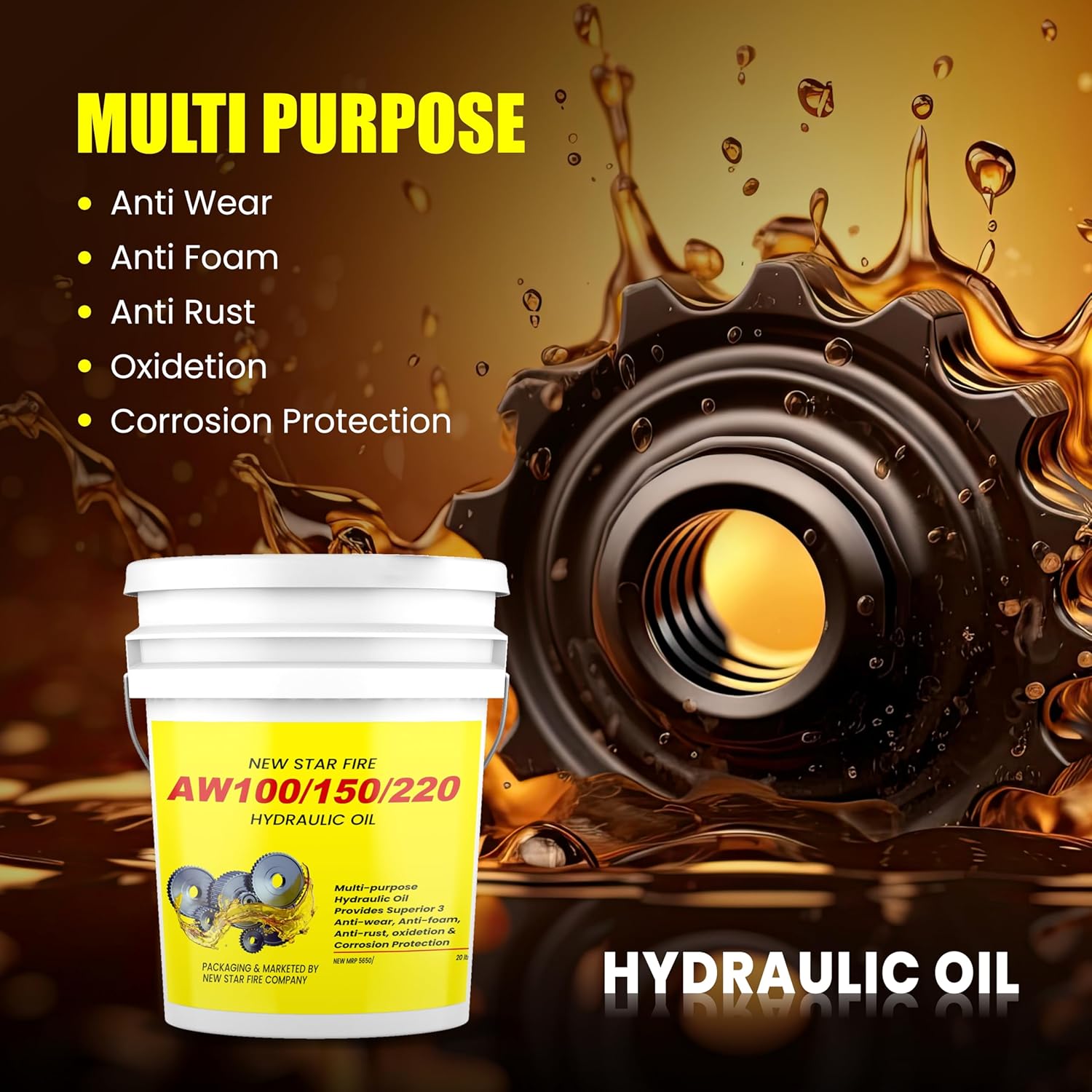 SCL Steel City Multipurpose Hydraulic Oil for Compatible JCB Machines, 20 Litres, for Heavy Machinery and Construction Equipment (AW100/150/220)