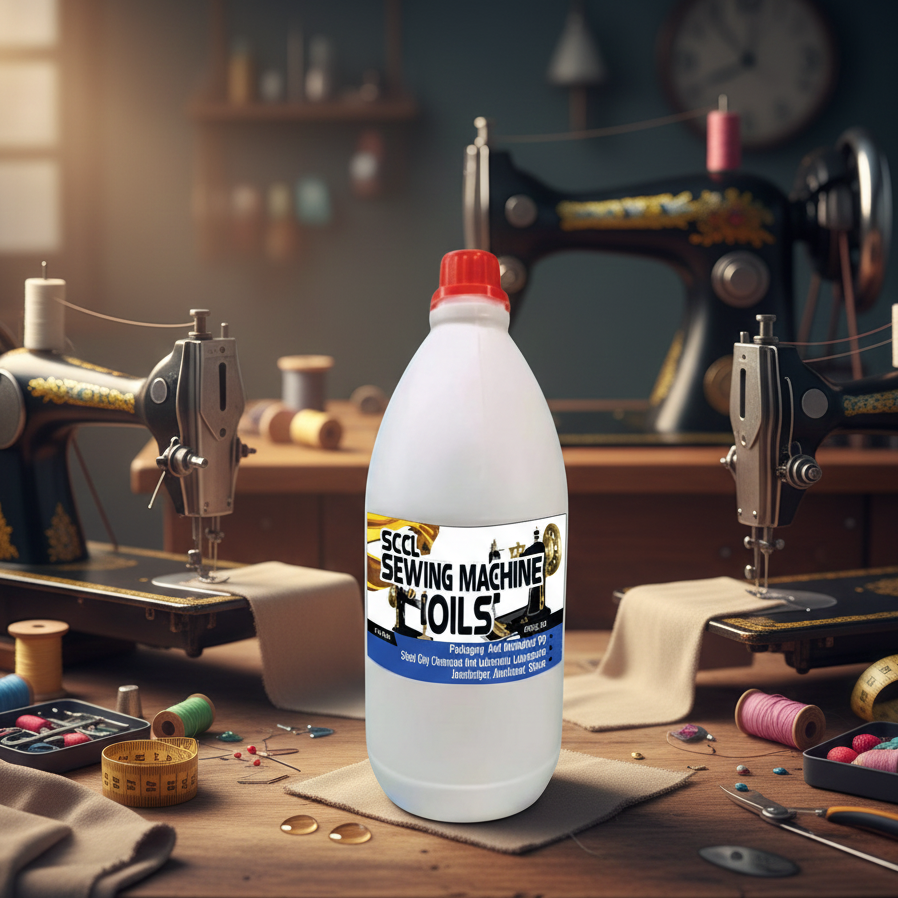 SCL Steel City Sewing Machine Oils, 1 Litre Oil Dispenser Sewing Machine Plastic Bottle with Long Angled Spout for Car/Bike/Kitchen/Sewing Machine